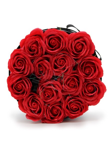 Bouquet di Fiori di Sapone - 14 Rose Rosse - Rotondo