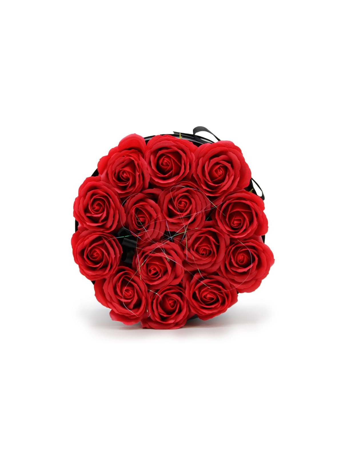 Bouquet di Fiori di Sapone - 14 Rose Rosse - Rotondo
